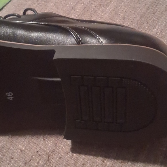 NWT Tanner Classic Black Men\'s Derby Dress Shoes Size 12 EU 46 and original bag main image 11